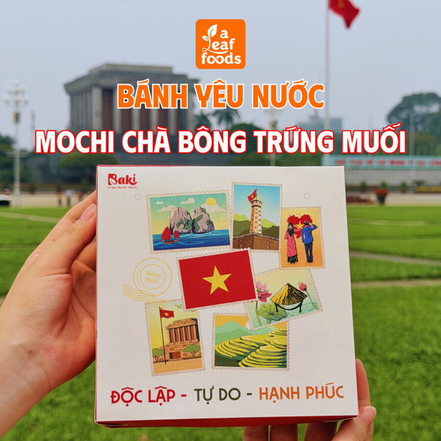 Bánh Yêu Nước - Bánh Nướng Mochi Chà Bông Trứng Muối 320g